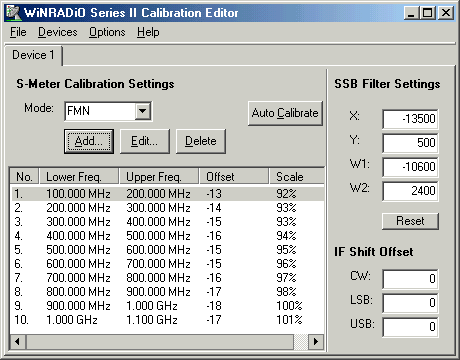 WiNRADiO Calibration Editor