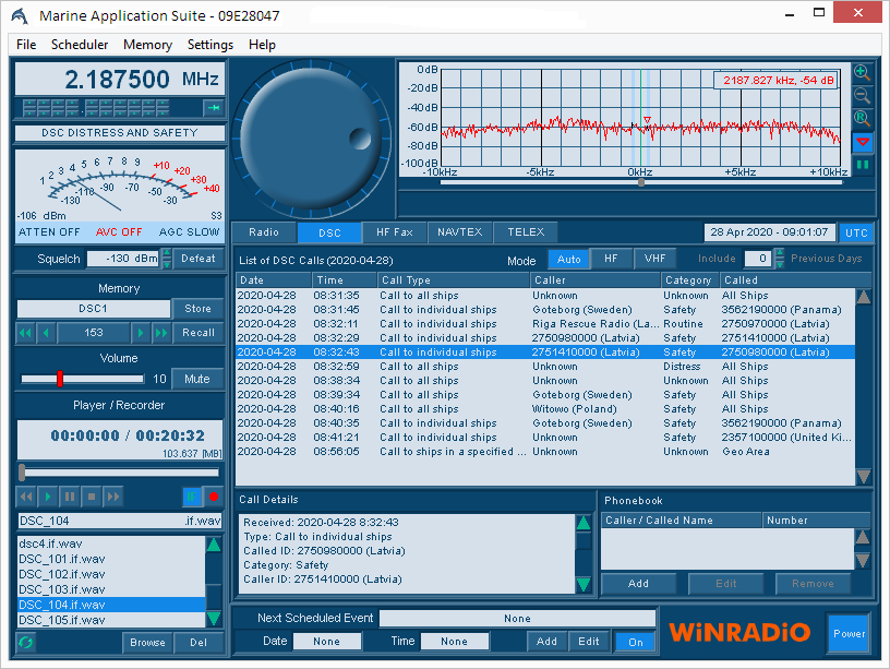 Marine Application Suite DSC Mode User Interface